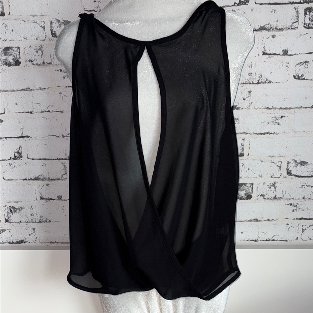 Black Sheer Sleeveless Top by Kenneth Cole